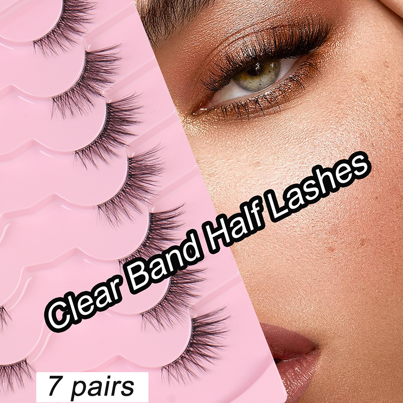 Half Lashes Mink Cat Natural Fake Eyelashes (7 Pairs) - 3D Wispy Faux Mink Lashes with Soft Black Cotton Band (3).jpg