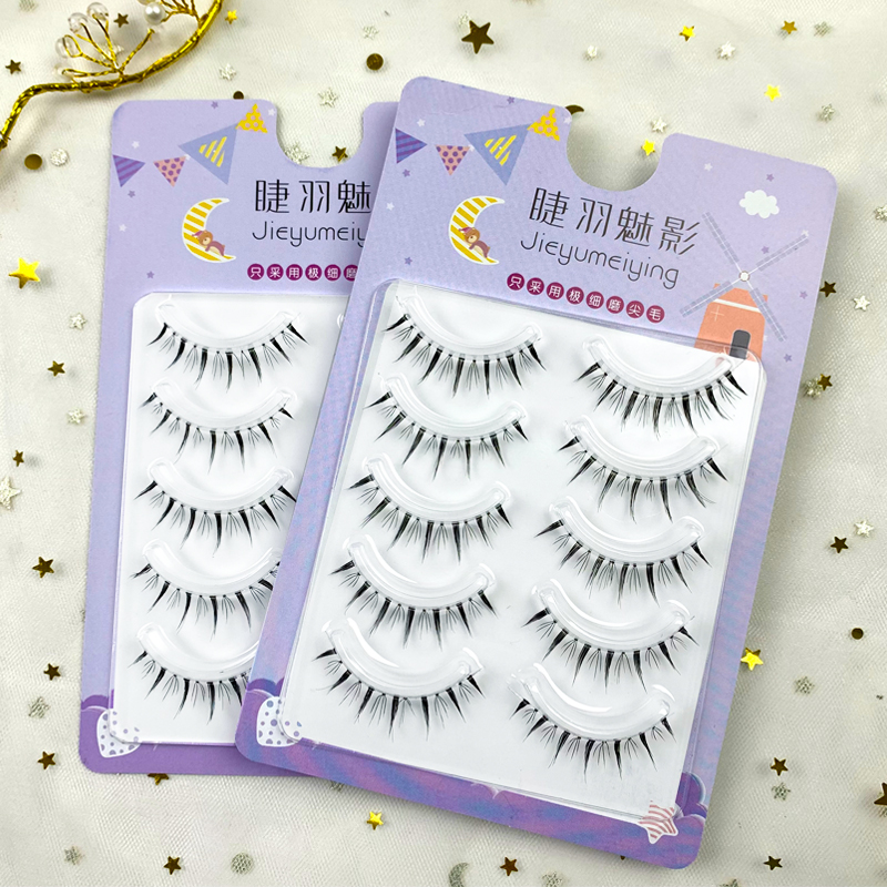 Natural False Eyelashes Manga Lashes (Clear Thin Stem, Korean Reusable Fake Eyelashes) (6).jpg