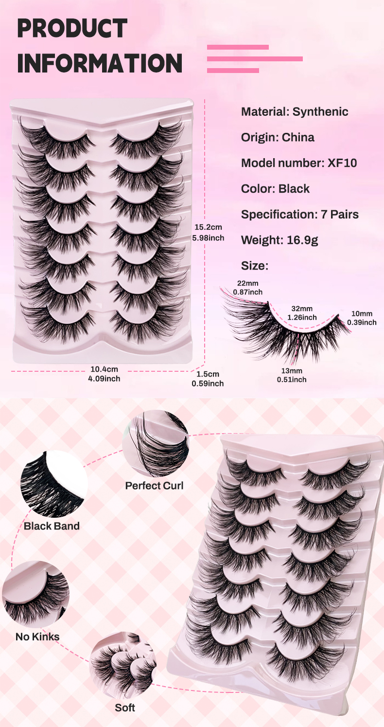 7 Pairs CatFox Eyelashes – Faux Mink Winged Lashes for a Soft, Natural, Yet Dramatic Look (2)