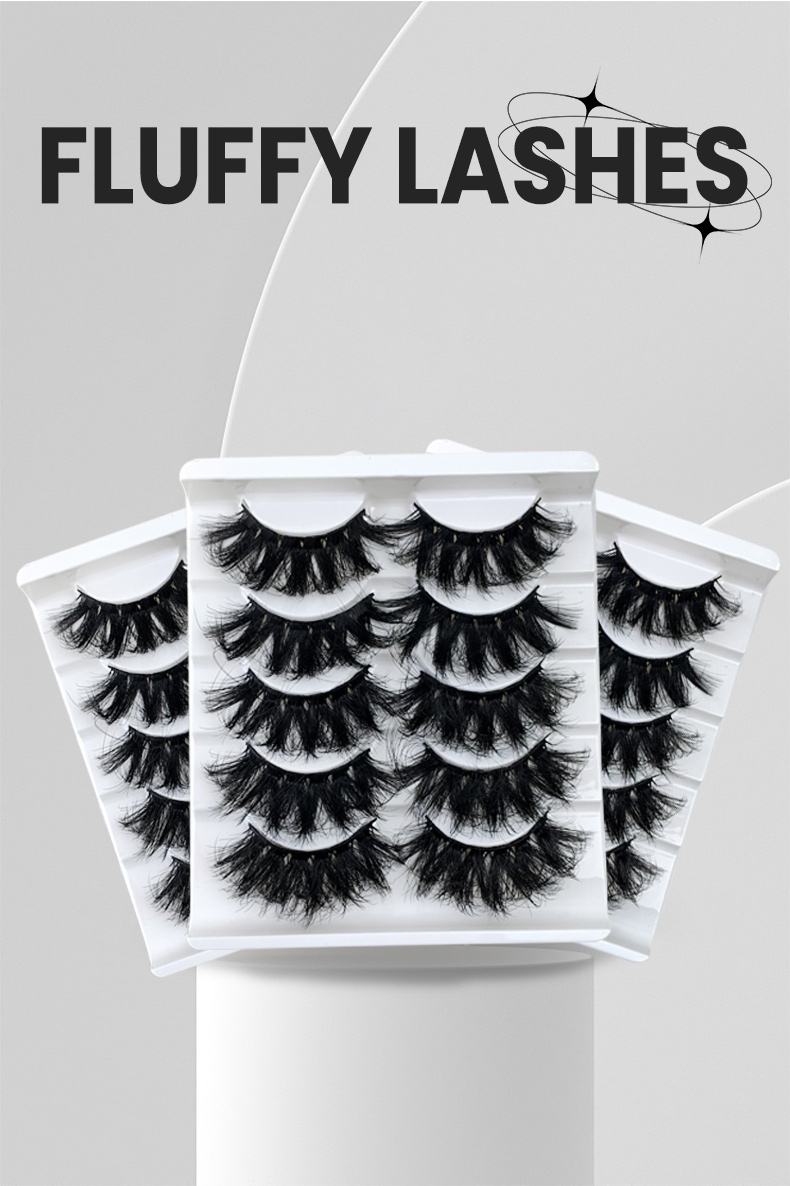 Hinarin 5 Pairs Eyelashes Grafting – Luxurious Mink Fluffy Lashes for a Natural, Voluminous Look (8)