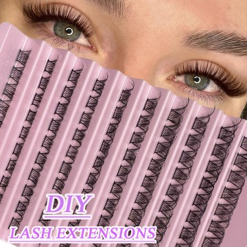DIY Cluster Lashes Volume Natural Segmented Eyelashes D Curl Soft Wispy Volume Fans Bundles Individual