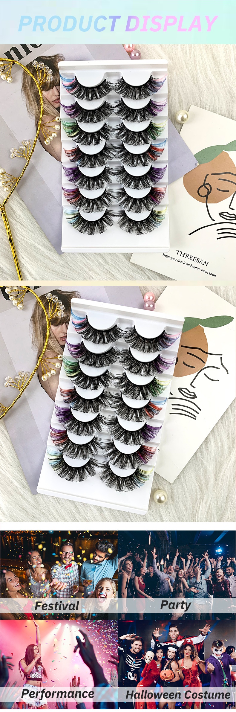 New Colorful Lashes Mix Fluffy Dramatic Cilios – 7 Pairs (DD Curl, Mink Lashes) (12)