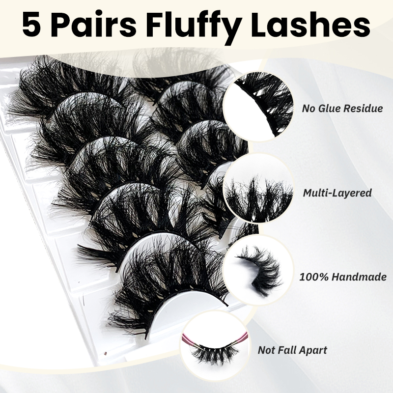 Hinarin 5 Pairs Eyelashes Grafting – Luxurious Mink Fluffy Lashes for a Natural, Voluminous Look (5).jpg