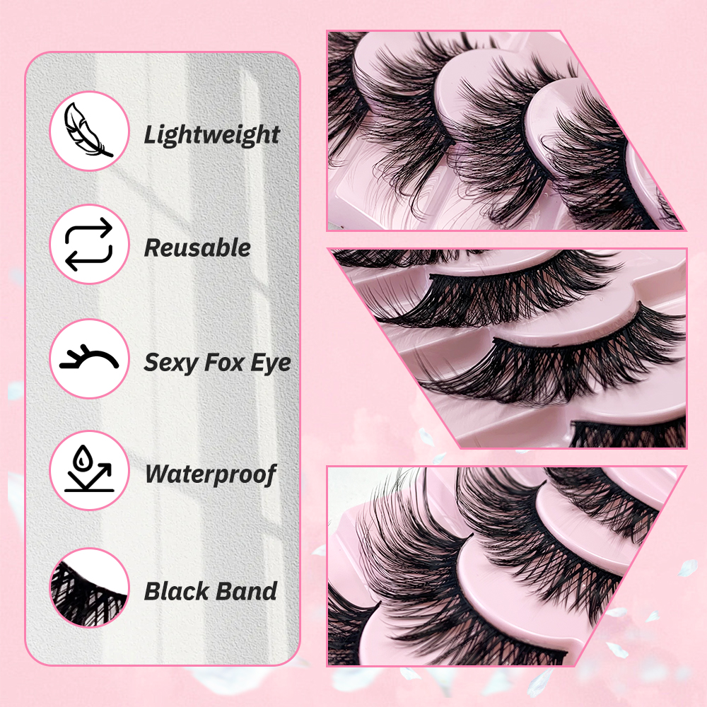 7 Pairs CatFox Eyelashes – Faux Mink Winged Lashes for a Soft, Natural, Yet Dramatic Look (3)