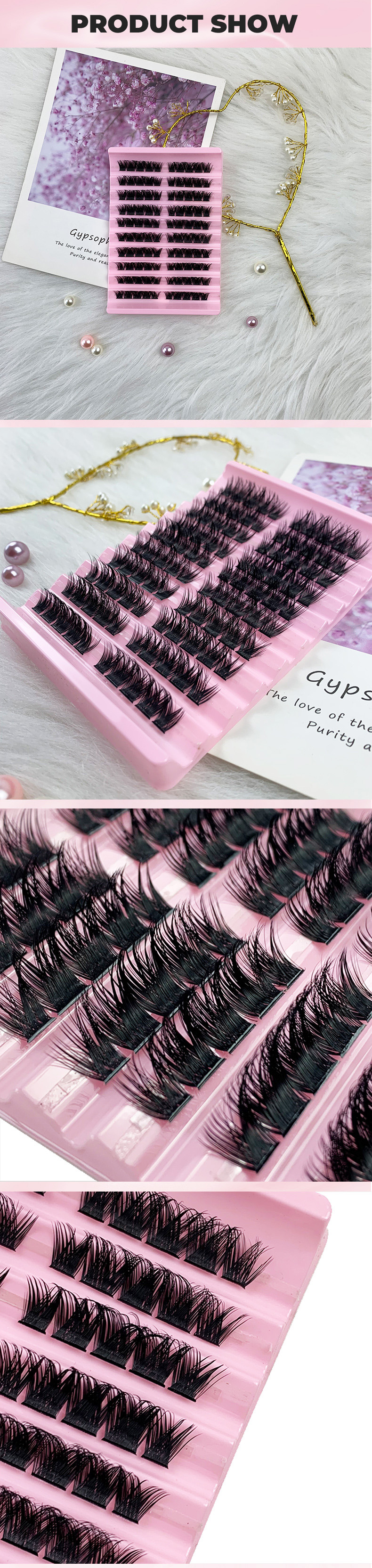 Mink Cluster Eyelash Extensions 100 Pcs Fluffy Soft DIY Individual Lashes Segmented Natural Long Self Adhesive Make Up Cilias (6)