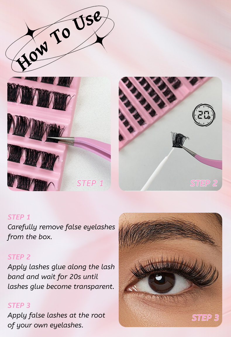 DIY Cluster Eyelash Extensions Mixed (4)