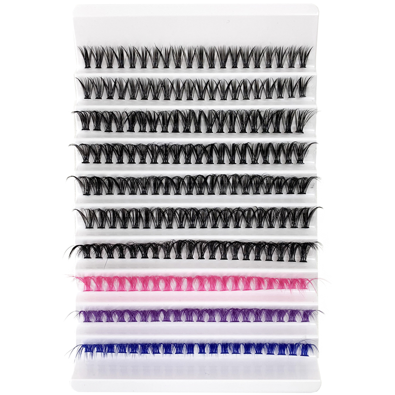 Colored Lash Clusters Colorful Individual Natural Long 200 Pcs Makeup Grafting Volume False Eyelash Extensions Faux Cilias (7).jpg