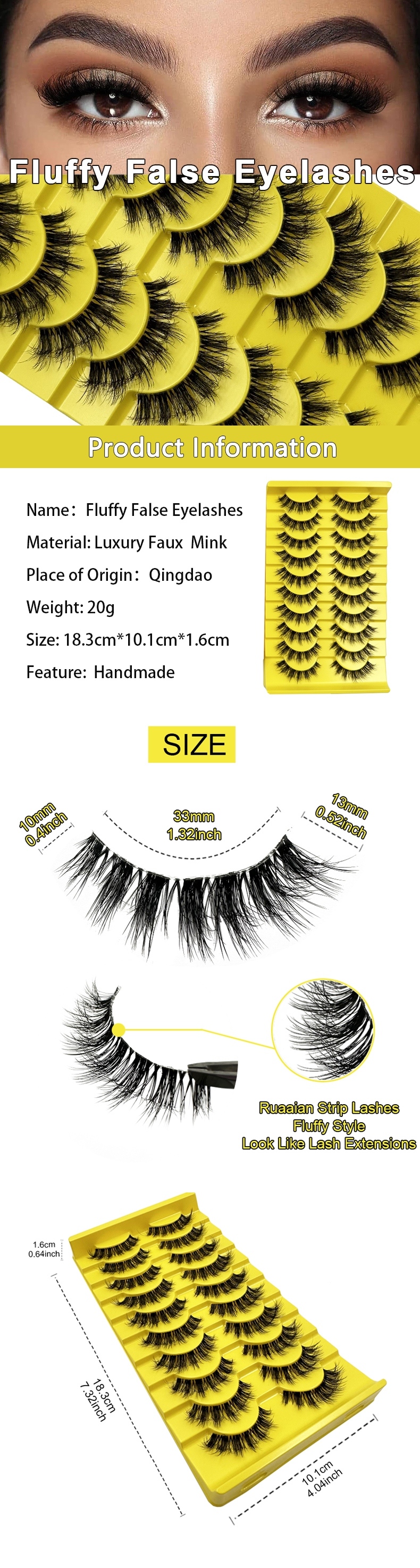 10 Pairs Mink Eyelashes – Fluffy, Wispy & Dramatic Volume Lashes with Invisible Band-1 (1)