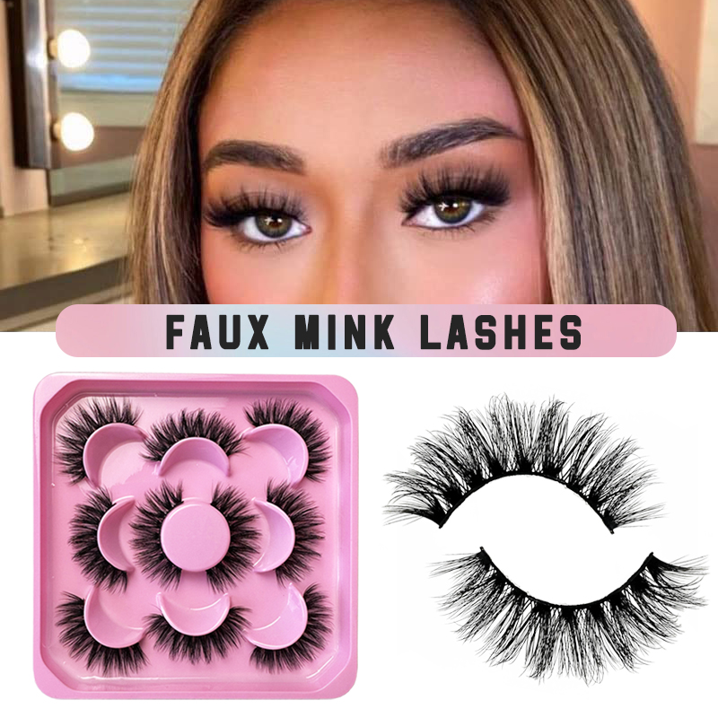 Luxurious Faux Mink Eyelashes – 5 Pairs of Reusable, Fluffy 3D Russian Volume Lashes (3)
