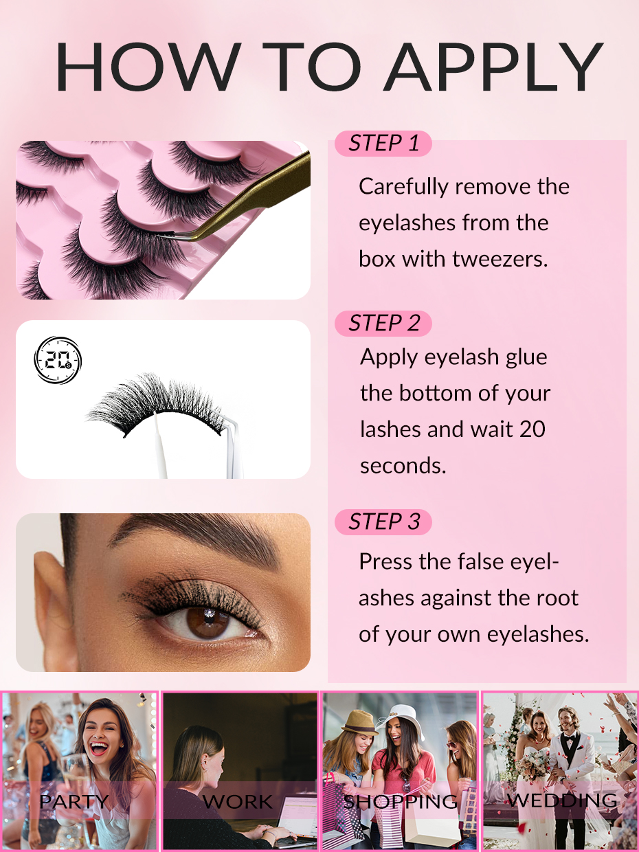 Hinarin Cat Eye Lashes – Winged End Elongated Eyelashes (7 Pairs) (13)