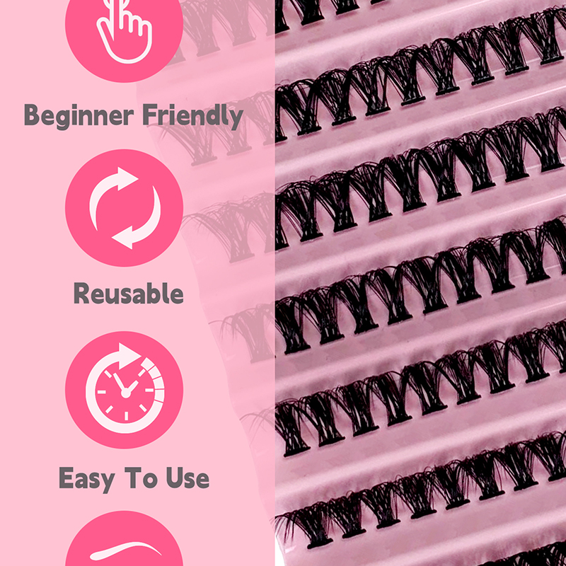 Hinarin Individual Cluster Eyelashes DIY Natural Fake Eyelash Extension DD (2)