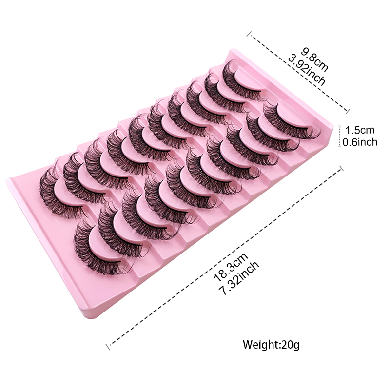 Russian Full Strip Volume Fake Eyelashes – DD Curl, 10 Pairs, Mink 3D False Eyelashes (9mm-15mm, Reusable, Thick Style) (4)