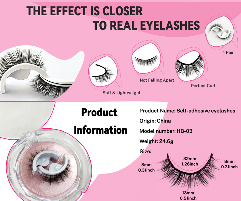 Self-Adhesive Reusable False Eyelashes – Natural Long, Glue-Free & Waterproof (10 Pairs) (9)