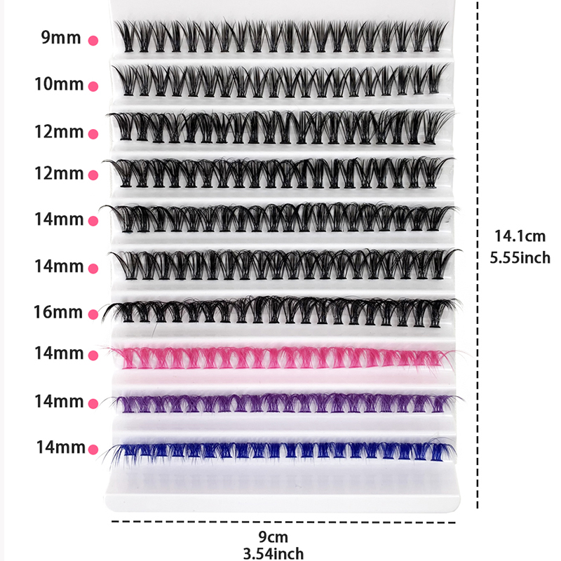 Colored Lash Clusters Colorful Individual Natural Long 200 Pcs Makeup Grafting Volume False Eyelash Extensions Faux Cilias (6).jpg