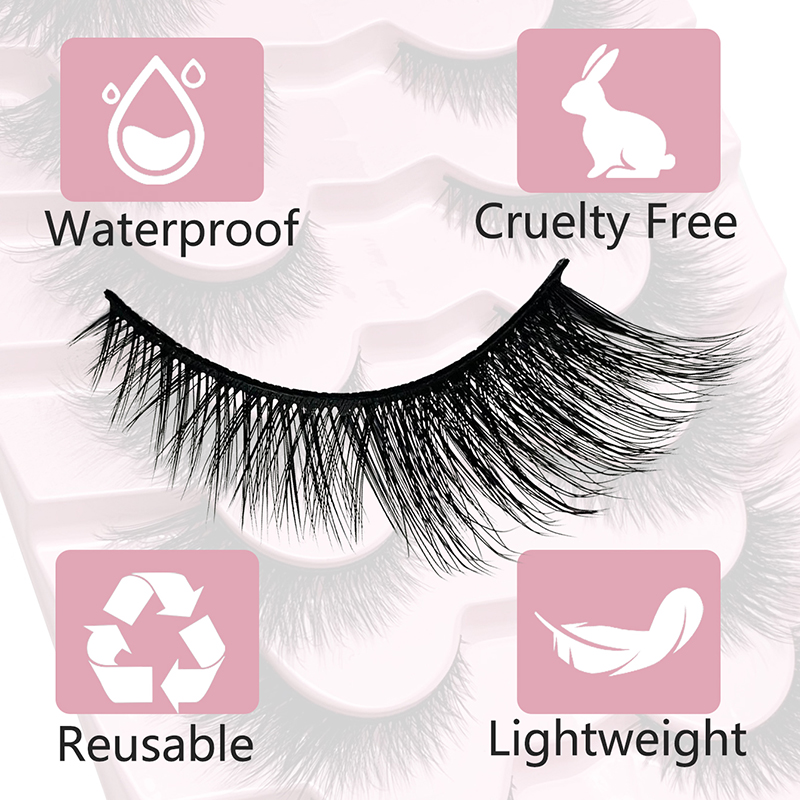 Hinarin Cat Eye Lashes – Winged End Elongated Eyelashes (7 Pairs) (5)