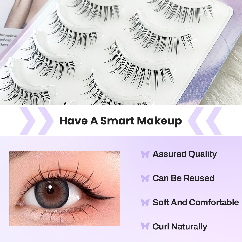 Natural Long False Eyelashes – 5 Pairs with Transparent Band for Effortless Beauty (4).jpg
