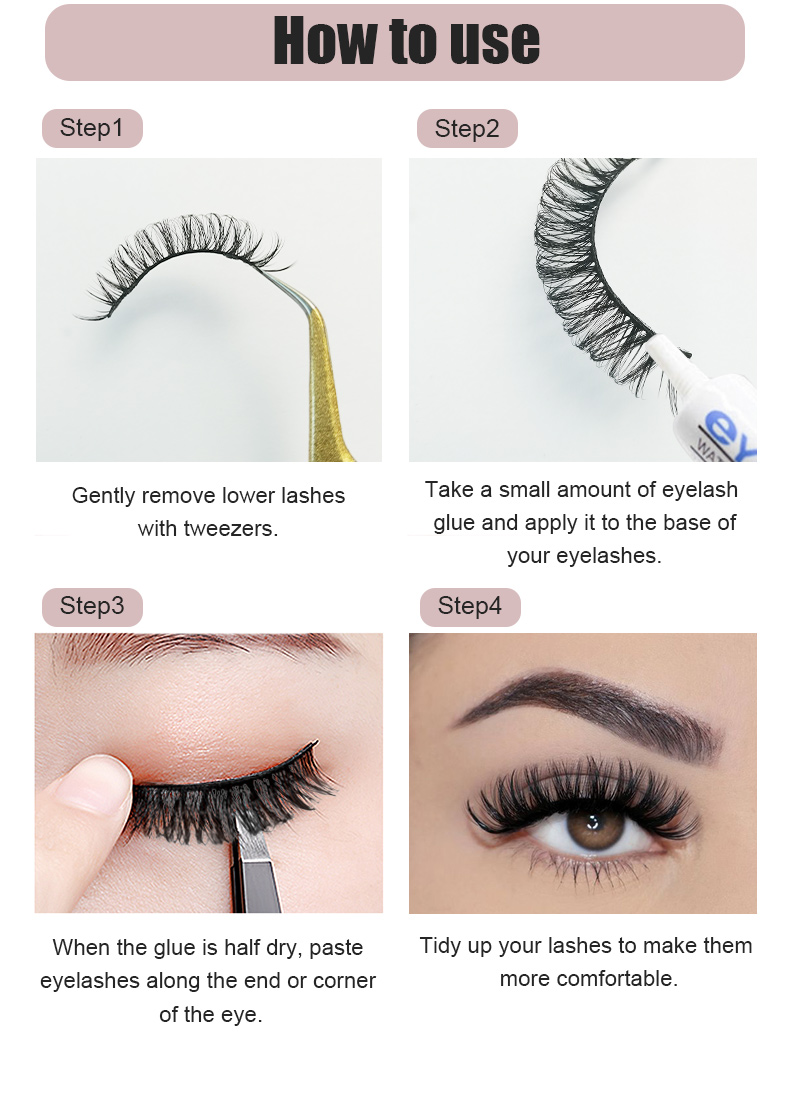 Russian Strip Eyelashes Dramatic False Faux Cils Makeup Wholesale 10 Pairs Fake Eyelash Extension For Make Up Maquiagem (24)