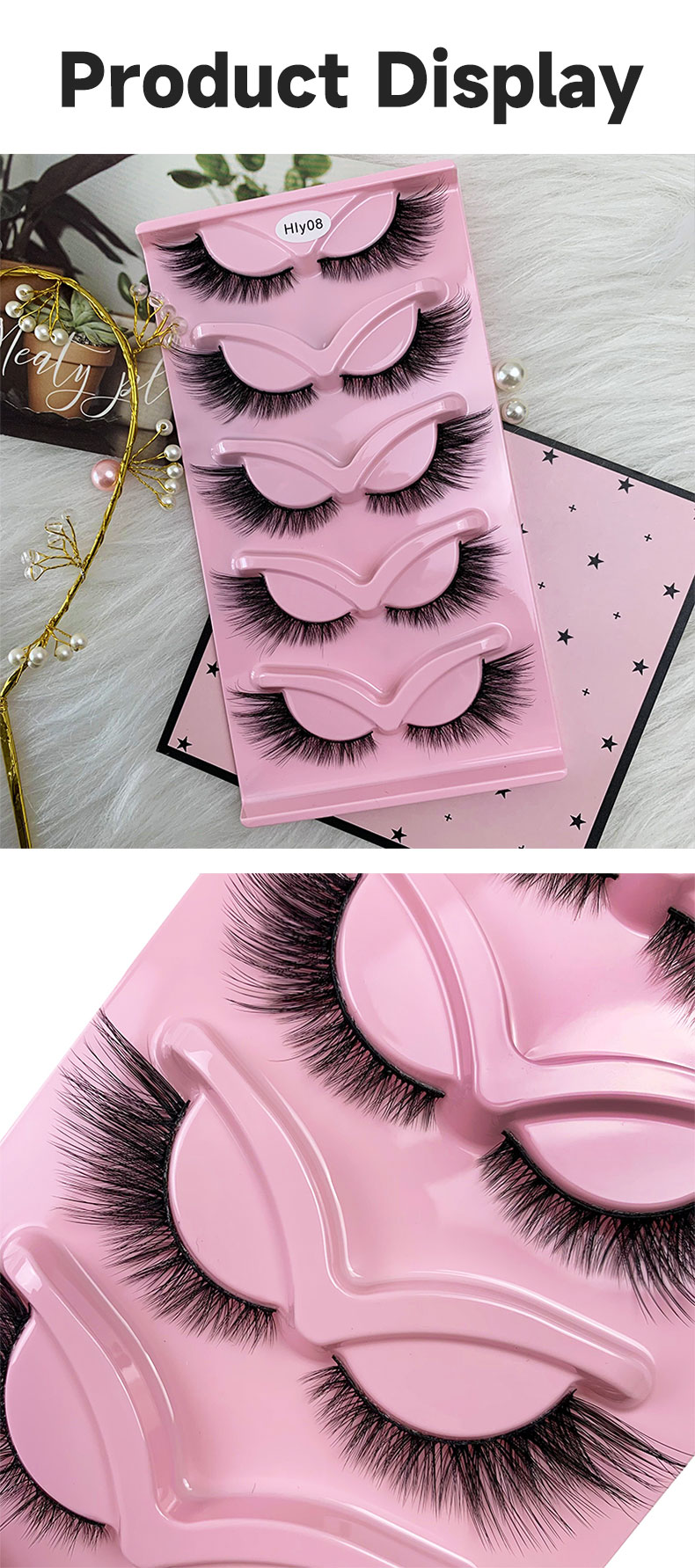 Hinarin Cat Eye Lashes – 3D Mink Fluffy 5 Pairs Winged End Eyelashes-1 (5)