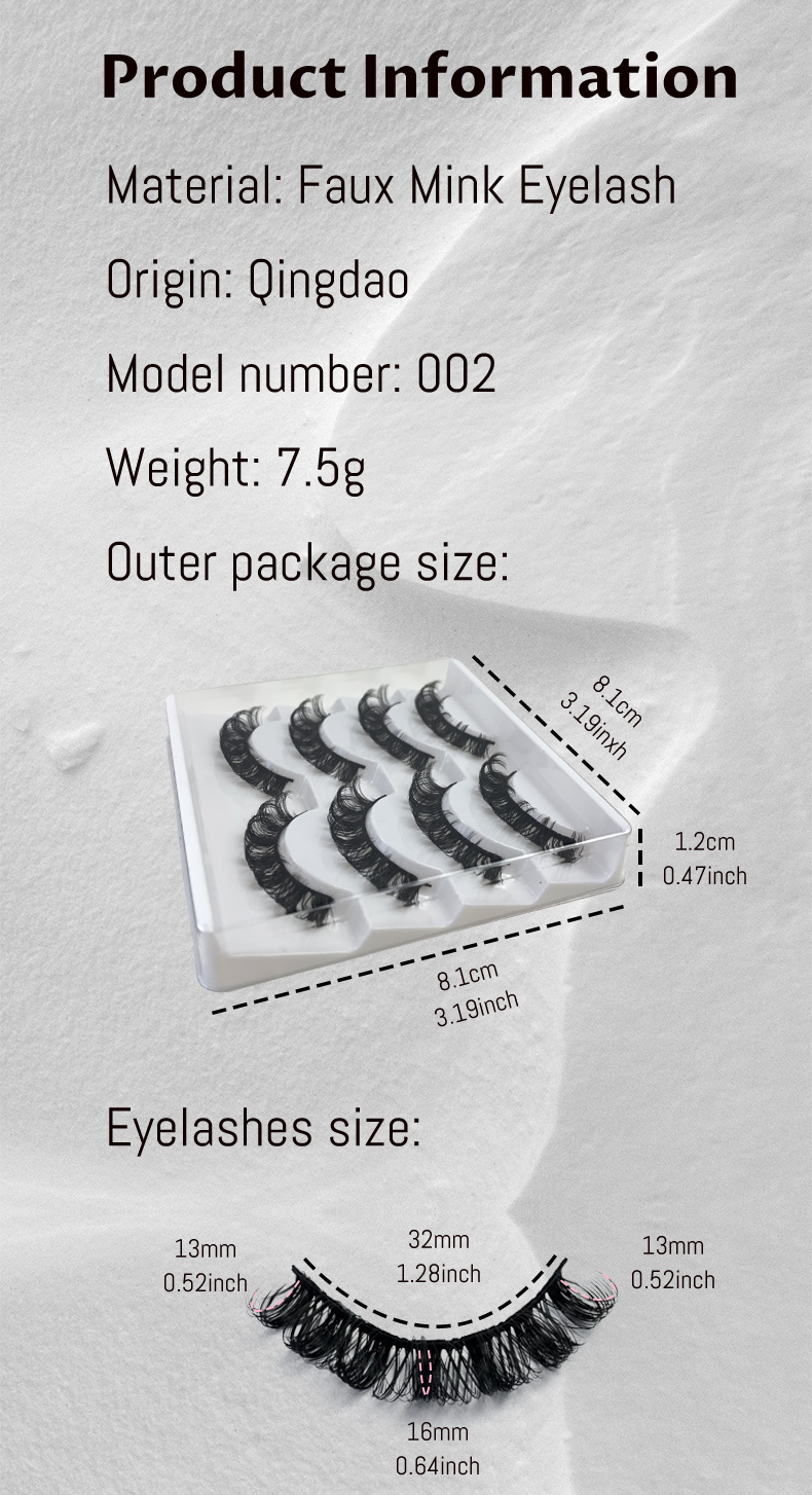 Hinarin Fluffy Soft Eyelashes – Mink Russian Full Strip DD Curl (4 Pairs)-1 (2)