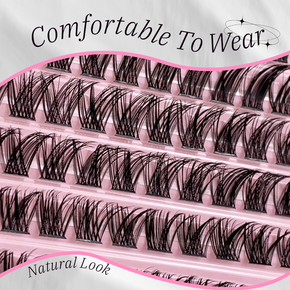 DIY Cluster Lashes Volume Soft Fluffy D Curl Individual Fluf (4)