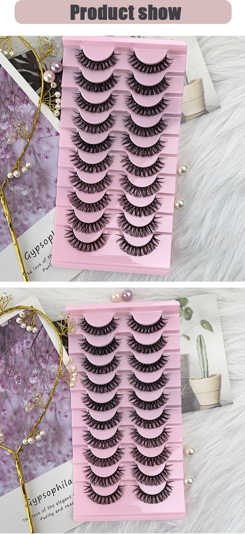 Russian Strip Eyelashes Dramatic False Faux Cils Makeup Wholesale 10 Pairs Fake Eyelash Extension For Make Up Maquiagem (25)