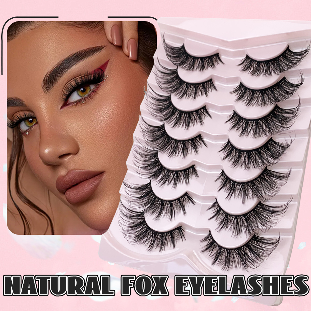 7 Pairs CatFox Eyelashes – Faux Mink Winged Lashes for a Soft, Natural, Yet Dramatic Look (7)