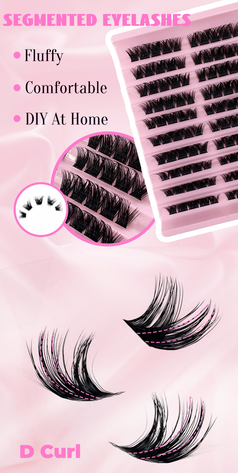 Mink Cluster Eyelash Extensions 100 Pcs Fluffy Soft DIY Individual Lashes Segmented Natural Long Self Adhesive Make Up Cilias (2)