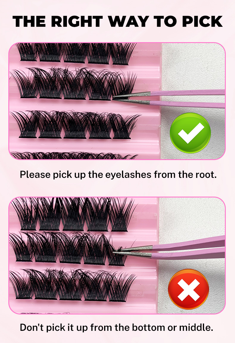 Mink Cluster Eyelash Extensions 100 Pcs Fluffy Soft DIY Individual Lashes Segmented Natural Long Self Adhesive Make Up Cilias (4)