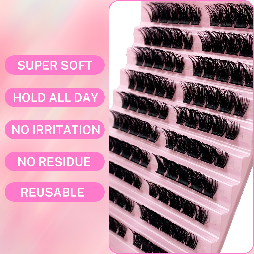 Mink Cluster Eyelash Extensions 100 Pcs Fluffy Soft DIY Individual Lashes Segmented Natural Long Self Adhesive Make Up Cilias (3).jpg