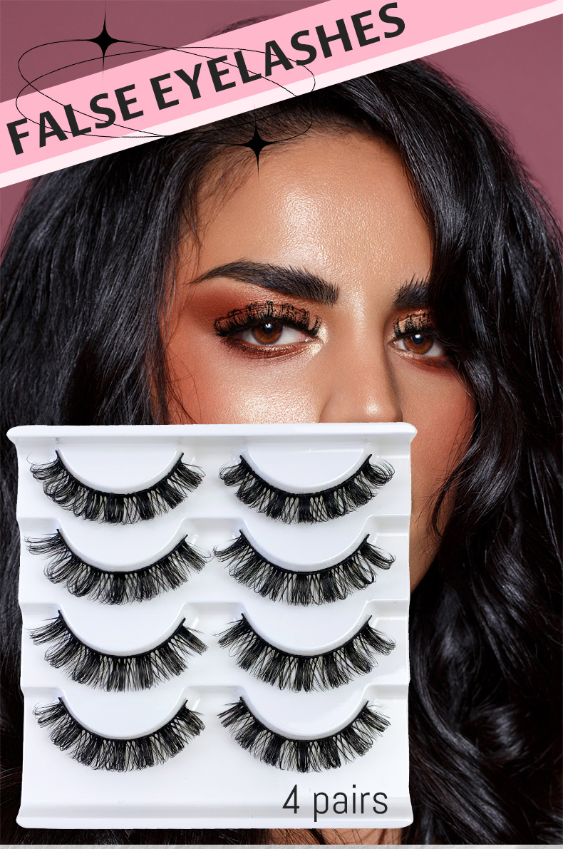 Hinarin Fluffy Soft Eyelashes – Mink Russian Full Strip DD Curl (4 Pairs)-1 (1)