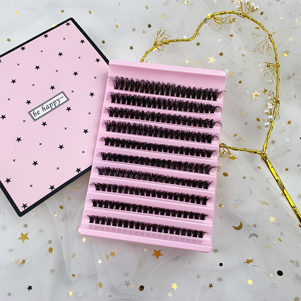 60D D Curl 8-16mm Cluster Individual Eyelashes Fluffy Messy Style Mink Lash Extensions Soft 200 Bundles Mixed Length DIY Make Up (4).jpg