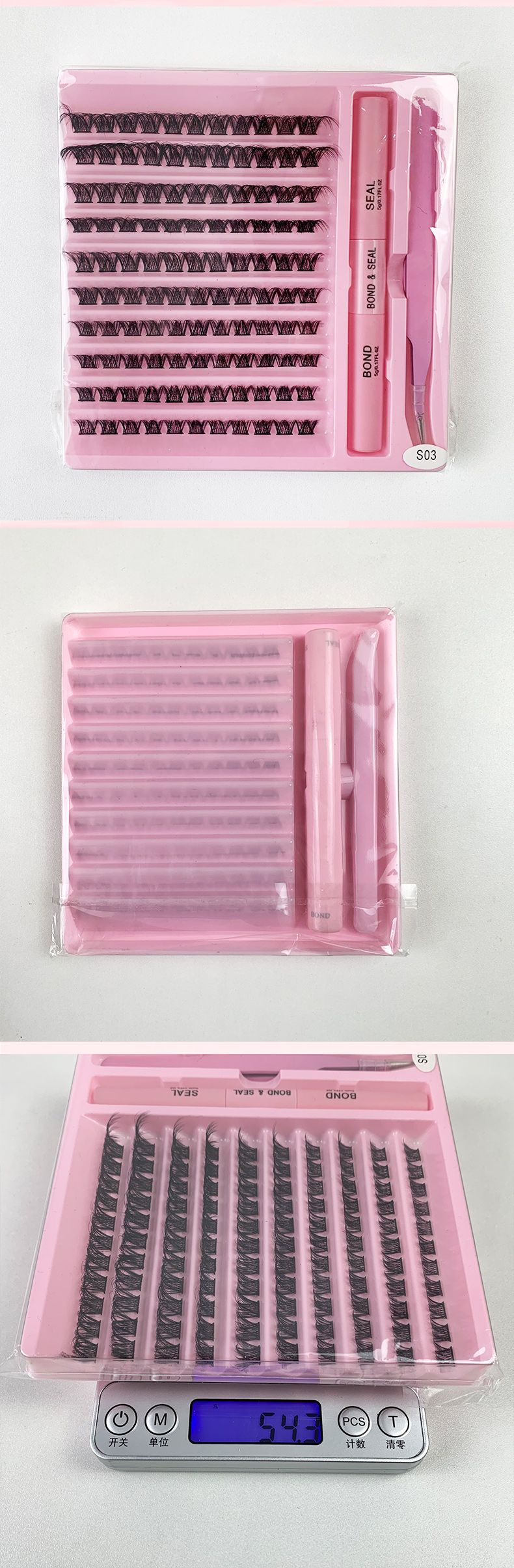 DIY 45120PCS False Eyelash Extension Kit (Cluster Individual Lashes + Eyelash Glue + Grafting Tweezers) (13)