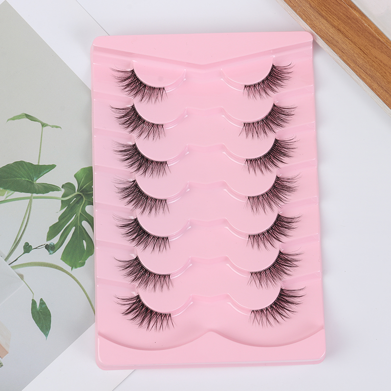 Half Lashes Mink Cat Natural Fake Eyelashes (7 Pairs) - 3D Wispy Faux Mink Lashes with Soft Black Cotton Band (4).jpg