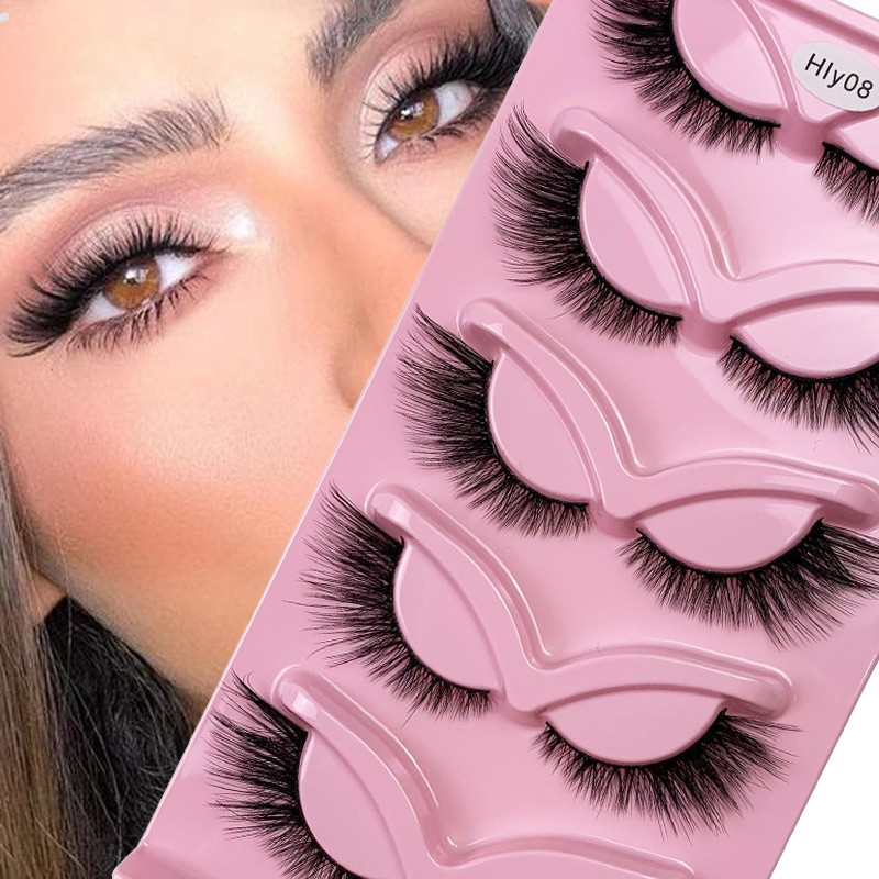 Hinarin Cat Eye Lashes – 3D Mink Fluffy 5 Pairs Winged End Eyelashes (2)