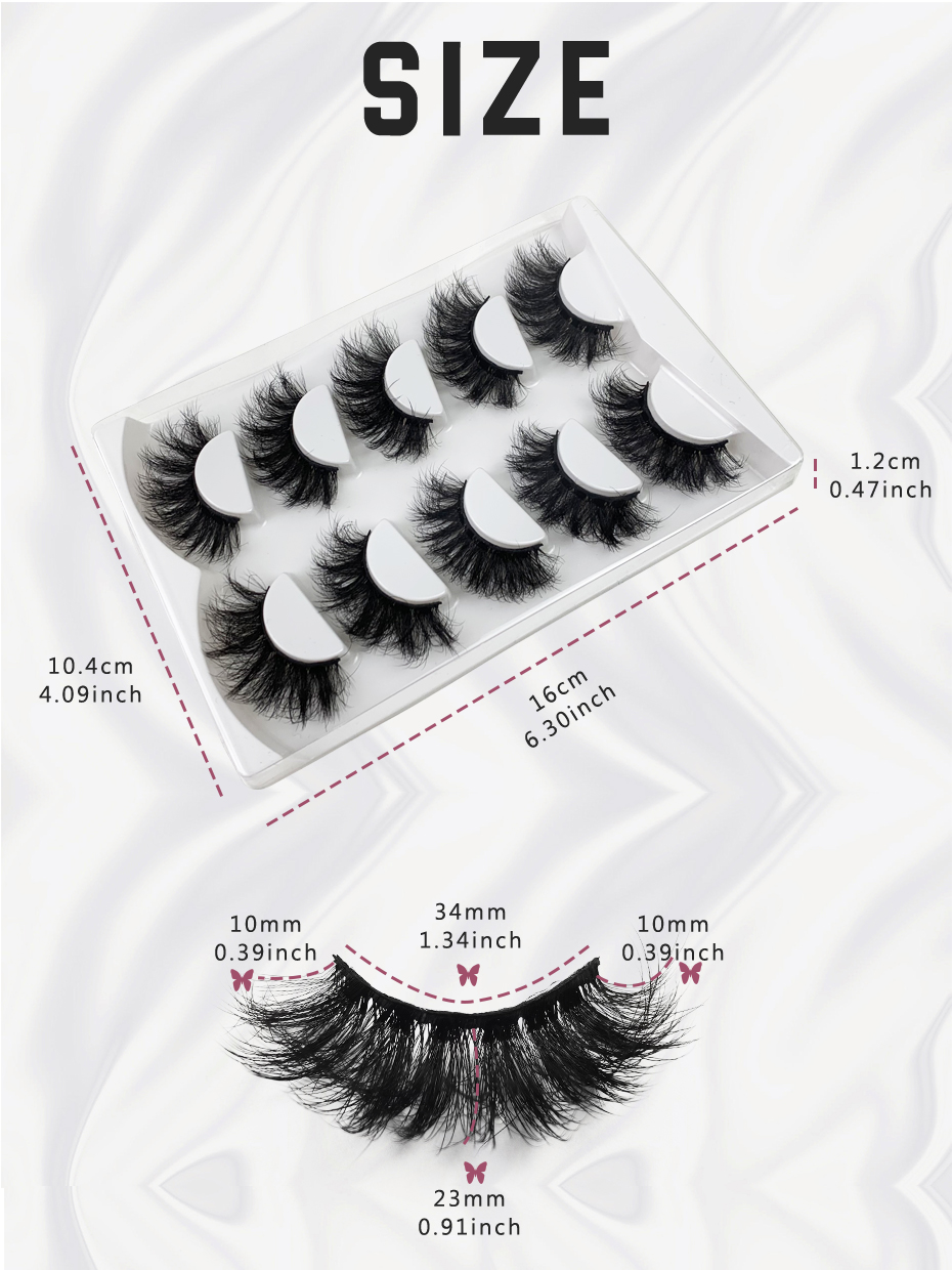 5 Pairs Mink Eyelashes – 3D Fluffy Dramatic Volume False Eyelashes for Stunning, Bold Looks-1 (2)