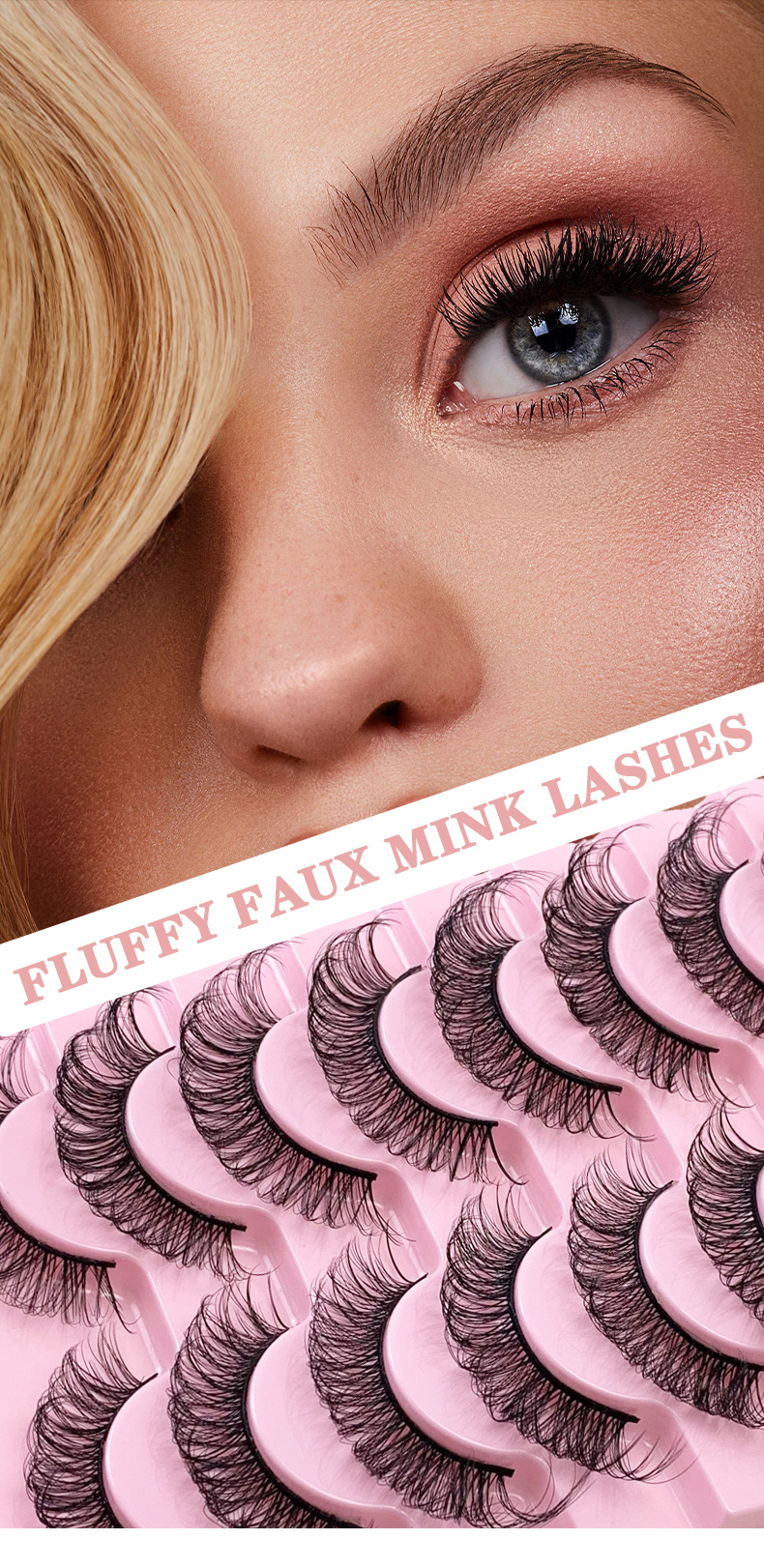 Russian Full Strip Volume Fake Eyelashes – DD Curl, 10 Pairs, Mink 3D False Eyelashes (9mm-15mm, Reusable, Thick Style) (6)