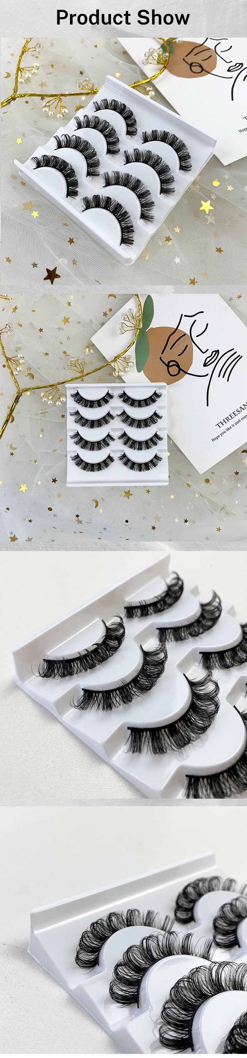 Hinarin Fluffy Soft Eyelashes – Mink Russian Full Strip DD Curl (4 Pairs)-1 (6)