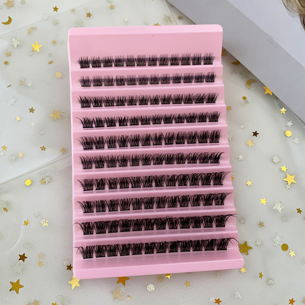 120 Clusters Segmented Eyelashes Extensions D Curl Natural Individual Fake DIY Lashes Soft Volume Wispy Fans Individual Eyelash (2)