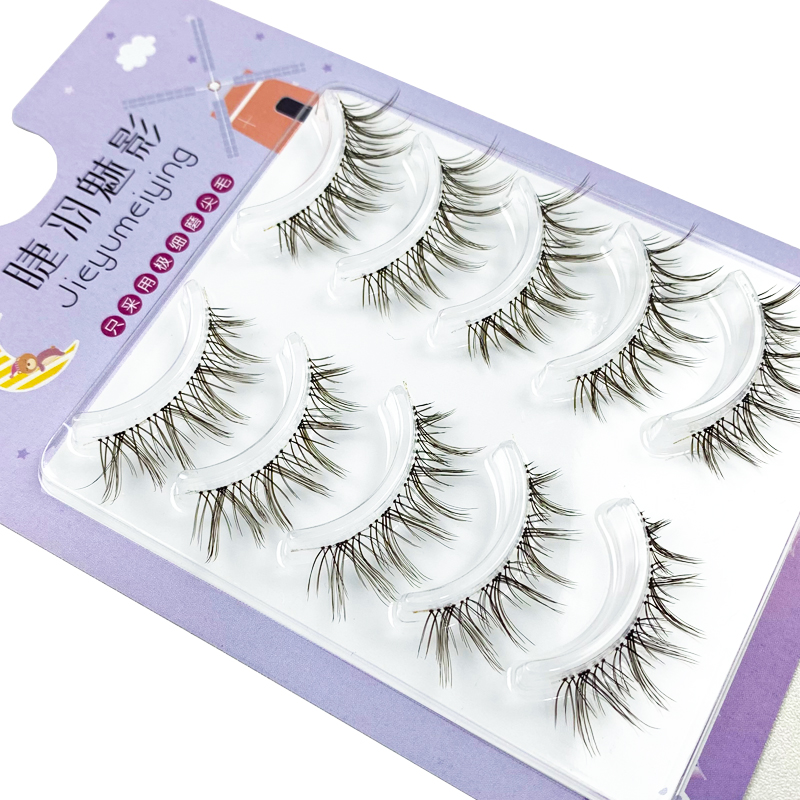 Hinarin 5 Pairs False Eyelashes (Natural Wispy Comic Eye Style, Transparent Stems, Korean Handmade) (4).jpg