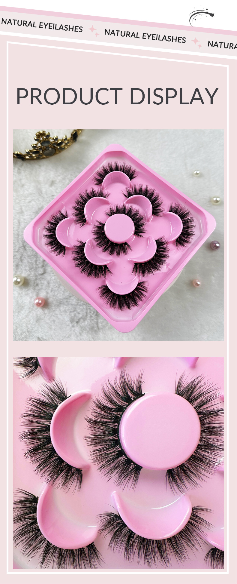 Luxurious Faux Mink Eyelashes – 5 Pairs of Reusable, Fluffy 3D Russian Volume Lashes-1 (4)