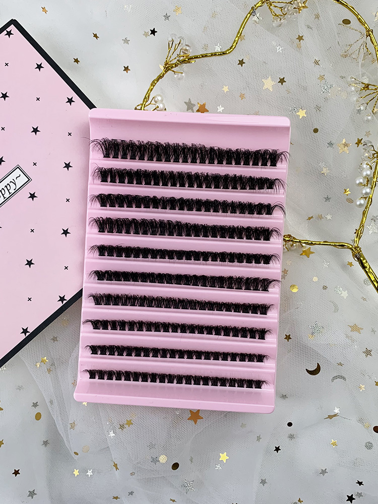 60D D Curl 8-16mm Cluster Individual Eyelashes Fluffy Messy Style Mink Lash Extensions Soft 200 Bundles Mixed Length DIY Make Up (8).jpg