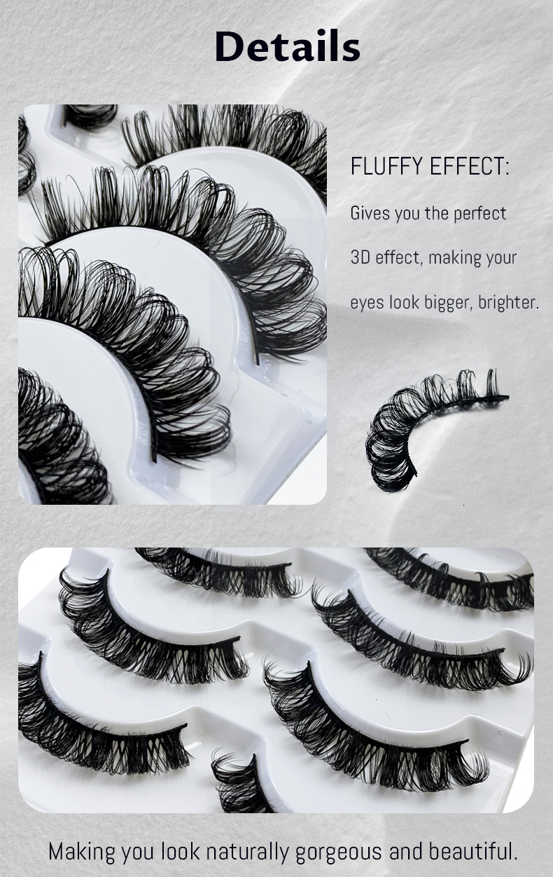 Hinarin Fluffy Soft Eyelashes – Mink Russian Full Strip DD Curl (4 Pairs)-1 (4)