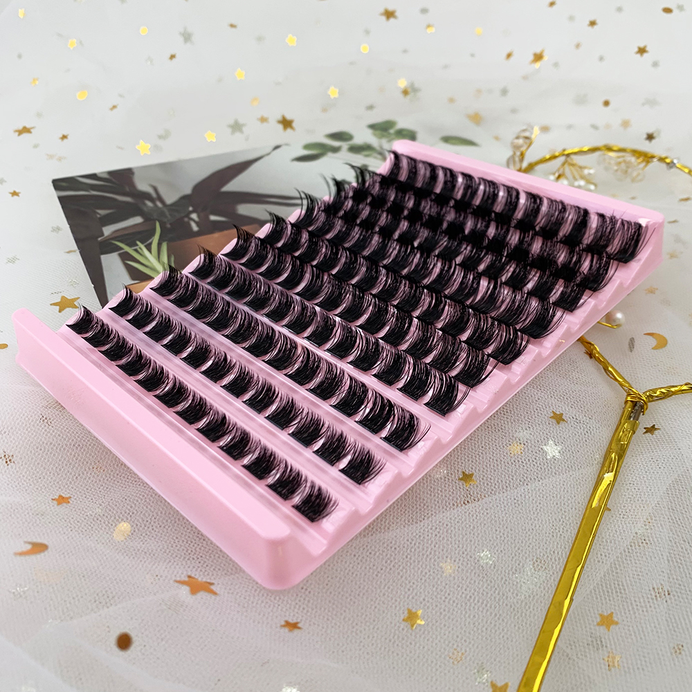 DIY Cluster Eyelash Extensions Mixed Length Faux Individual 3D Volume Natural Long Eye Lashes Mink False Soft Self-Adhesive Lash (6)
