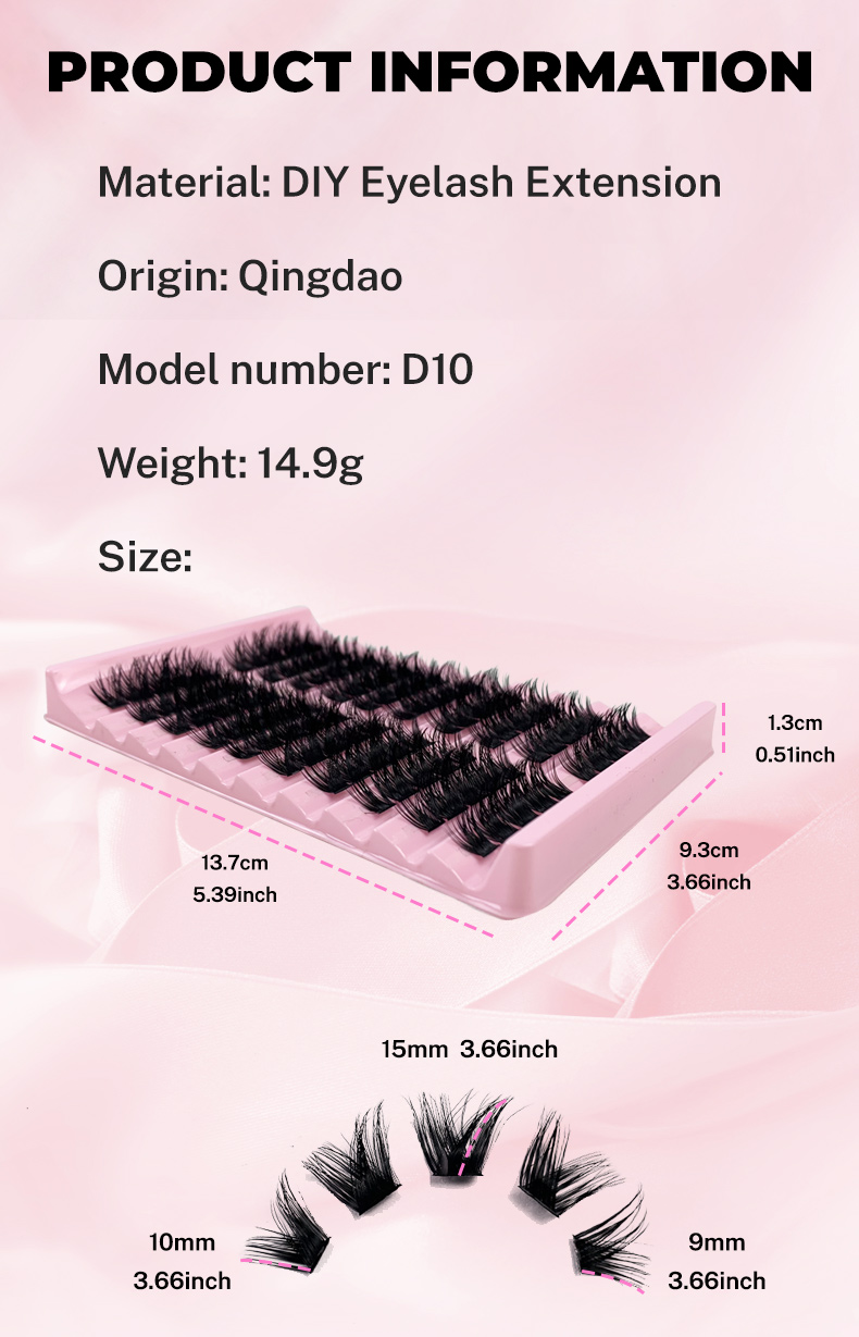 Mink Cluster Eyelash Extensions 100 Pcs Fluffy Soft DIY Individual Lashes Segmented Natural Long Self Adhesive Make Up Cilias (3)