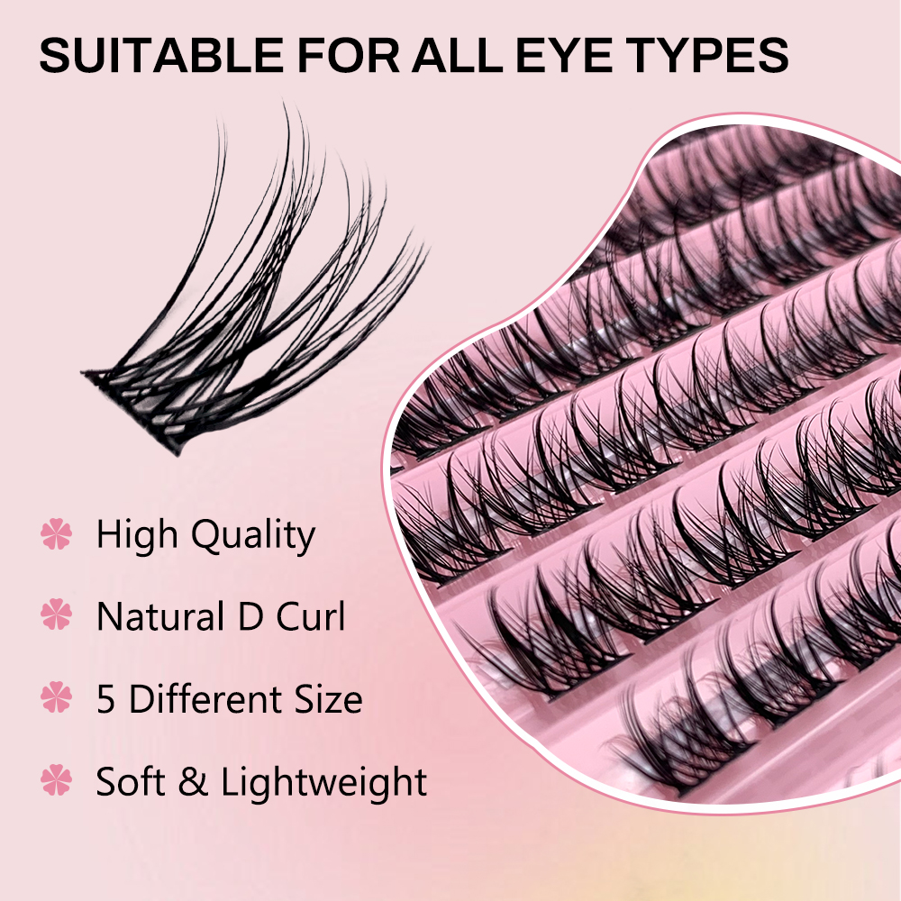 Natual Long Cluster False Eyelashes (3)