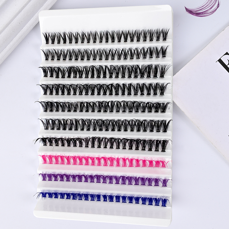 Colored Lash Clusters Colorful Individual Natural Long 200 Pcs Makeup Grafting Volume False Eyelash Extensions Faux Cilias (2)