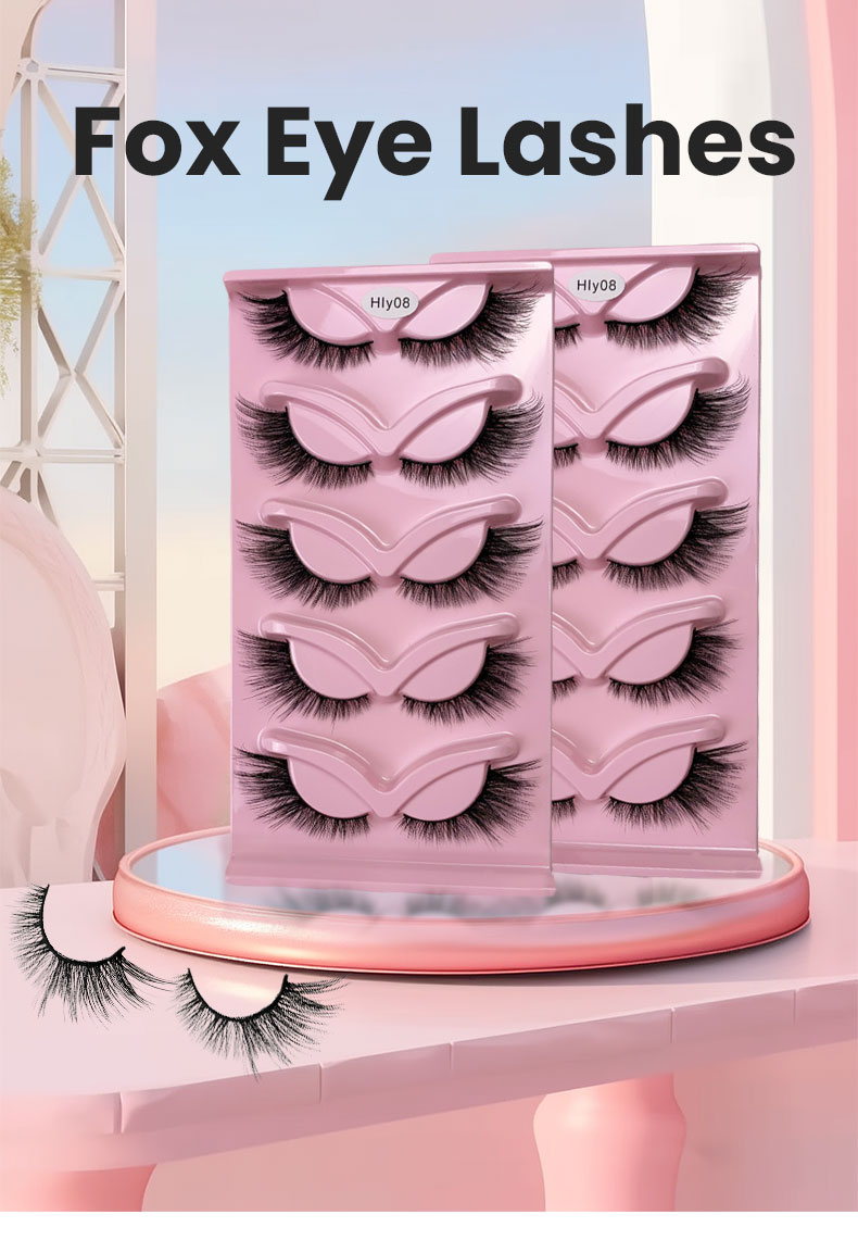 Hinarin Cat Eye Lashes – 3D Mink Fluffy 5 Pairs Winged End Eyelashes-1 (1)