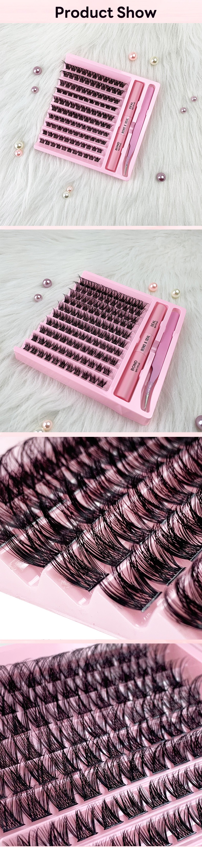 DIY 45120PCS False Eyelash Extension Kit (Cluster Individual Lashes + Eyelash Glue + Grafting Tweezers) (12)