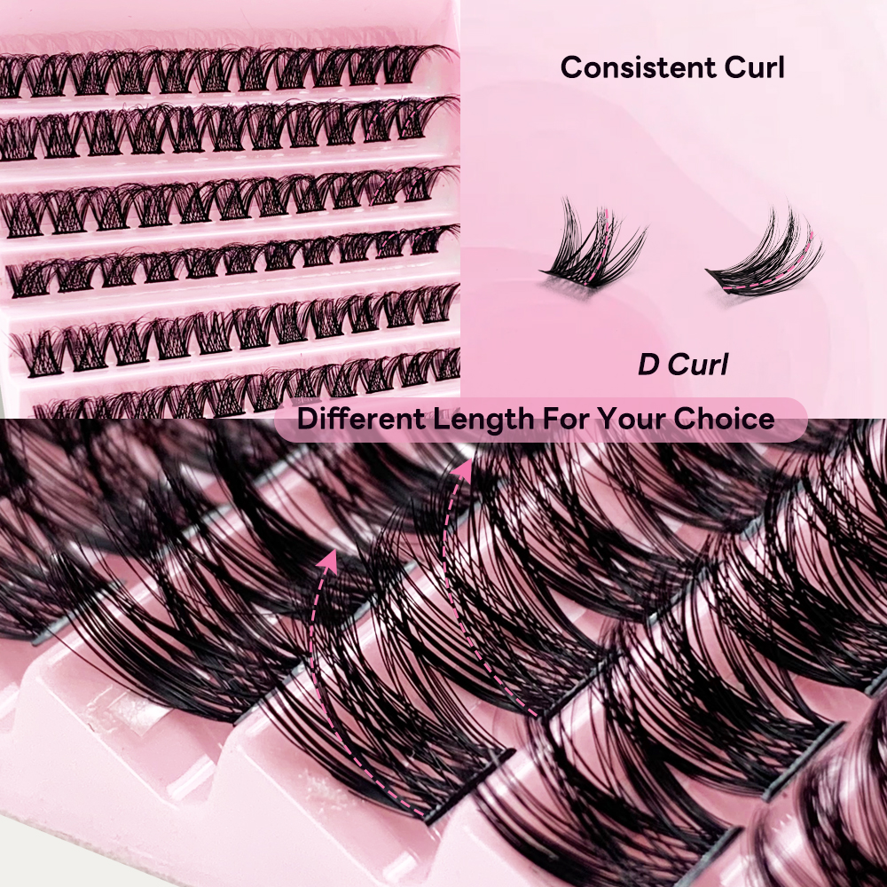 DIY 45120PCS False Eyelash Extension Kit (Cluster Individual Lashes + Eyelash Glue + Grafting Tweezers) (5).jpg