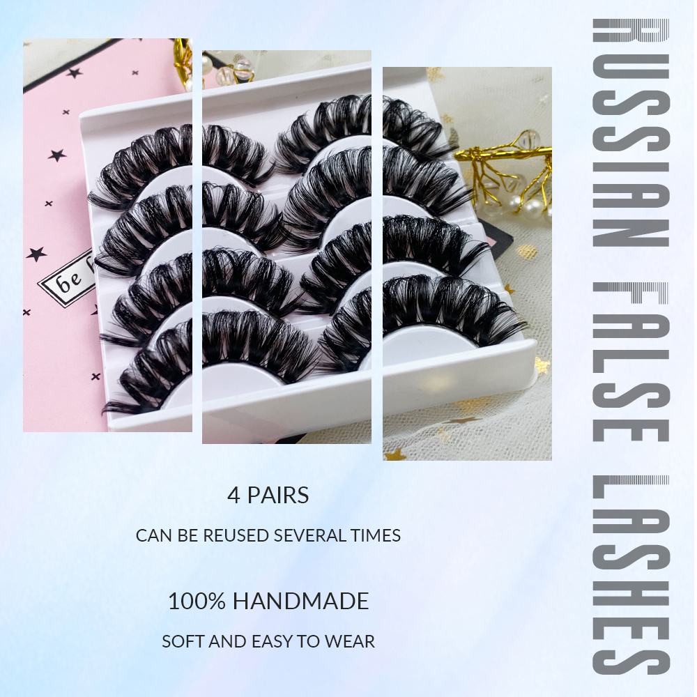 DD Curl Mink Eyelashes – 4 Pairs Volume Bulk False Lashes (5)